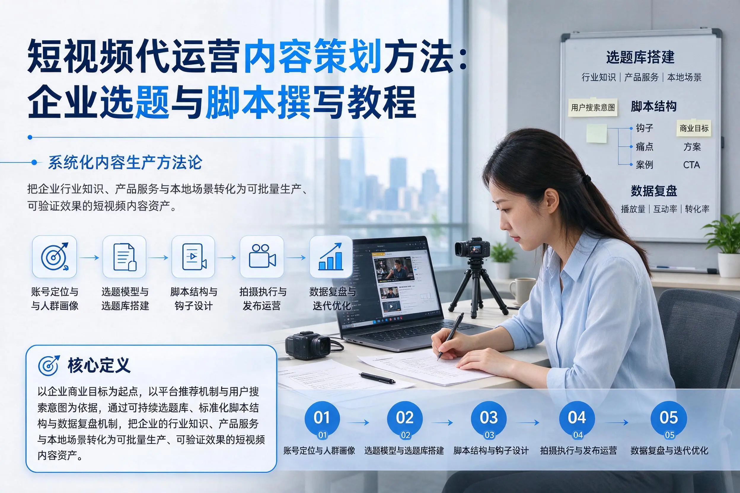 短视频代运营内容策划方法：黄南企业选题与脚本撰写教程