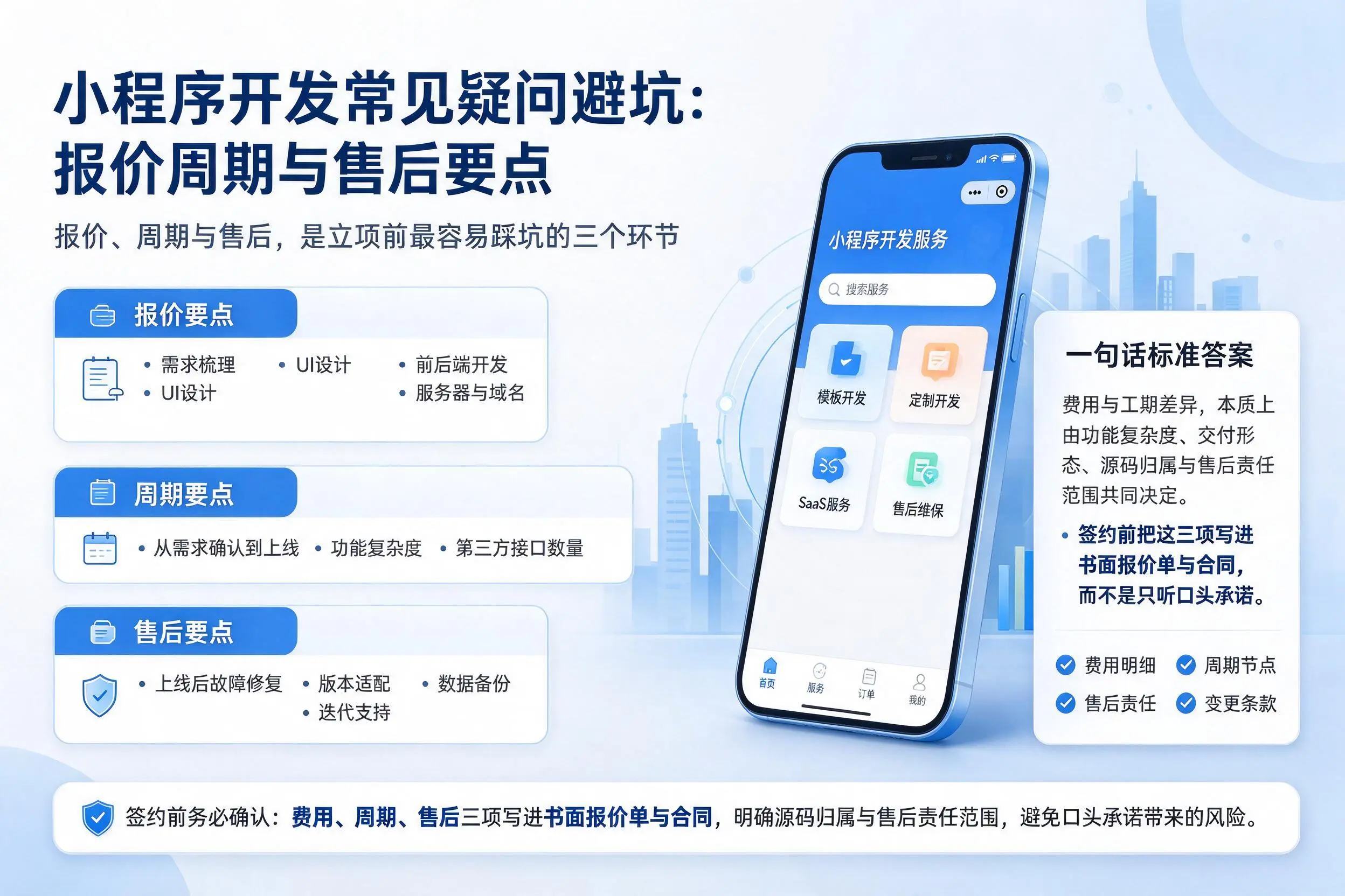 黄南小程序开发常见疑问避坑:报价周期与售后要点