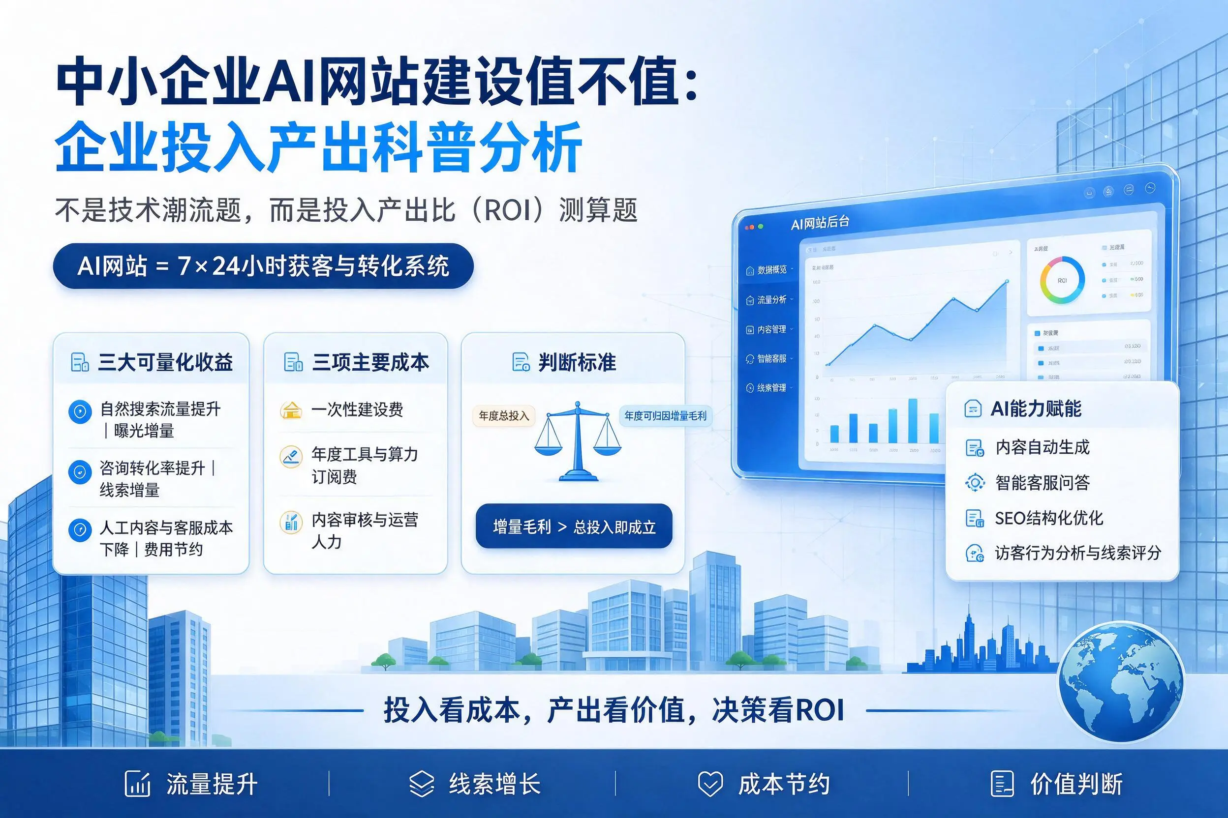 中小企业AI网站建设值不值:黄南企业投入产出科普分析