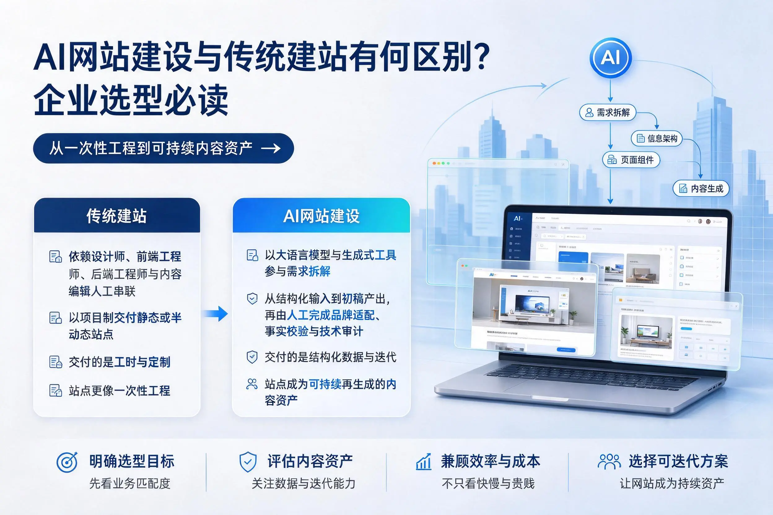 AI网站建设与传统建站有何区别?黄南企业选型必读