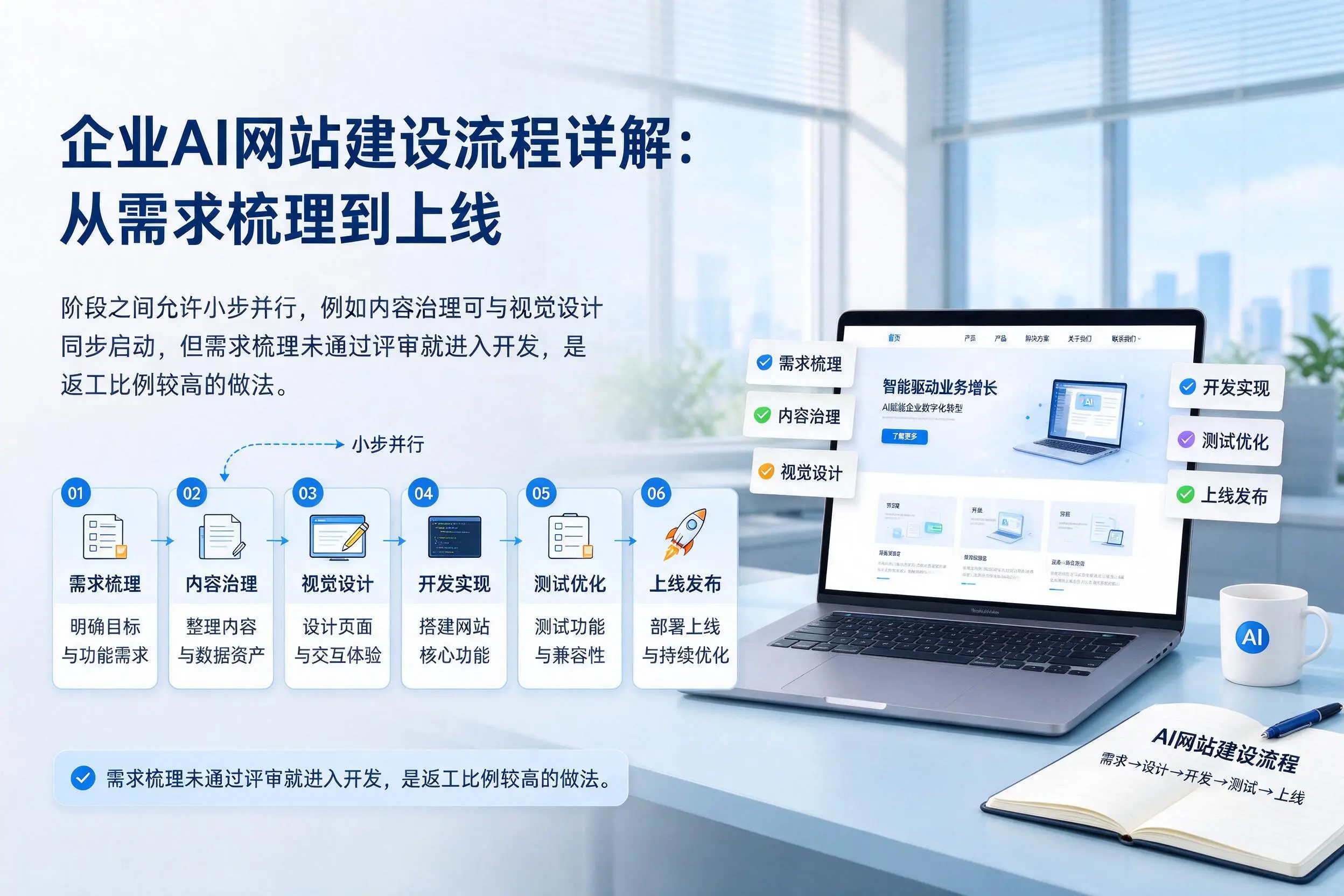 黄南企业AI网站建设流程详解:从需求梳理到上线