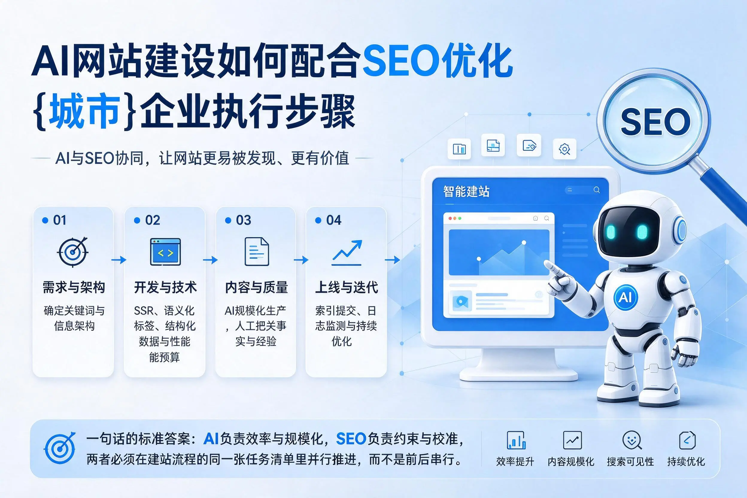 AI网站建设如何配合SEO优化，黄南企业执行步骤
