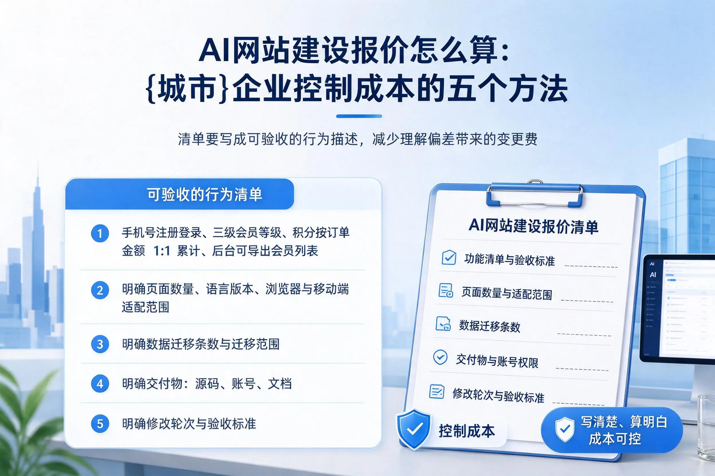 AI网站建设报价怎么算:黄南企业控制成本的五个方法